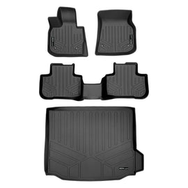 SMARTLINER Custom Fit 2 Row Floor Mats & Cargo Liner Behind 2nd Row Set Compatible With 2018-2021 BMW X3 (SA0484/B0484/D0484)