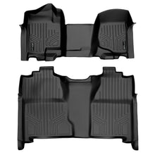 Load image into Gallery viewer, SMARTLINER Custom Fit Floor Mats 2 Row Liner Set Black Compatible With 2007-2013 Silverado/Sierra 1500 - 2007-2014 2500/3500 HD Crew Cab (SA0296/B0020)