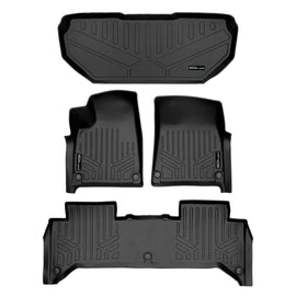 SMARTLINER Custom Fit All Weather Black 2 Row Floor Mat Liner Set and Front Trunk Liner Compatible With 2022-2023 Rivian R1T (SA0615/B0615/F0615)