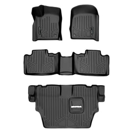 SMARTLINER Custom Fit Floor Mats 3 Row Liner Set Black Compatible With 2016-2022 Dodge Durango with 2nd Row Bench Seat (SA0315/B0071/C0071)