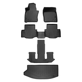 SMARTLINER Custom Fit All Weather Protection 3 Rows & Cargo Liner Behind 3rd Row Set Compatible With 2024 Mazda CX-90 Hybrid/ Plug-In Hybrid (SA0716/B0716/C0716/E0716)