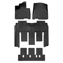 Load image into Gallery viewer, SMARTLINER Custom Fit Black 3 Row Floor Mat Liner Set Compatible with 2022-2025 Kia Carnival (SA0556/B0730/C0730)
