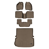 SMARTLINER Floor Mats 3 Rows and Cargo Liner Behind 2nd Row Set Tan Compatible With 2011-2014 Explorer without 2nd Row Center Console (SA1082/B1082/C1082/D1082)