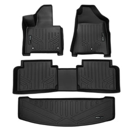 SMARTLINER Custom Fit All Weather Protection Black 2 Row Floor Liners & Cargo Liner behind the 3rd Row Seats Compatible With 2024-2025 Hyundai Santa Fe (SA0742/B0742/E0742)