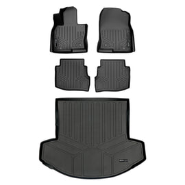 SMARTLINER Custom Fit All Weather Protection Black 2 Row Floor Liners & Cargo Liner behind the 2nd Row Seats Compatible With 2016-2023 Mazda CX-9 (SA0257/B0523/D0257)