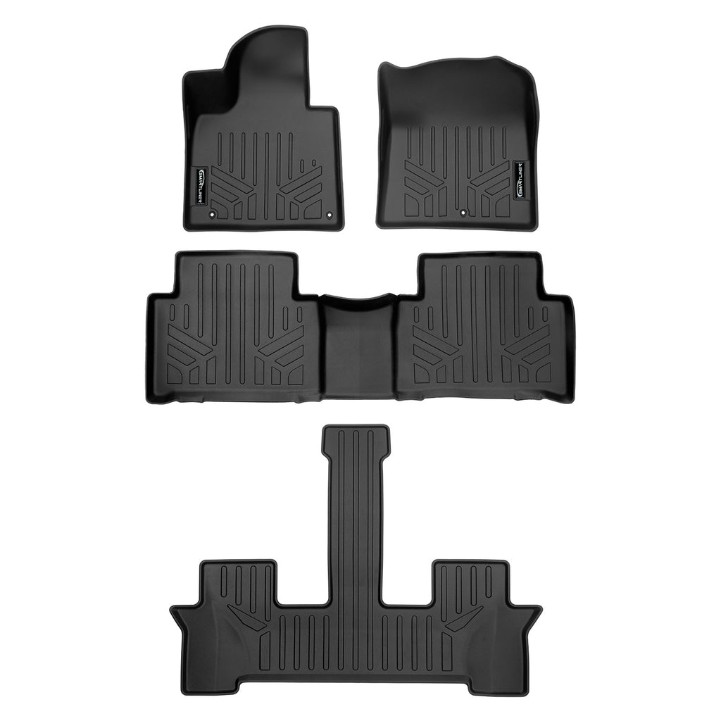 SMARTLINER Custom Fit All Weather Protection 3 Row Floor Mat Liner Set Compatible With 2021-2023 Kia Sorento (SA0547/B0608/C0548)