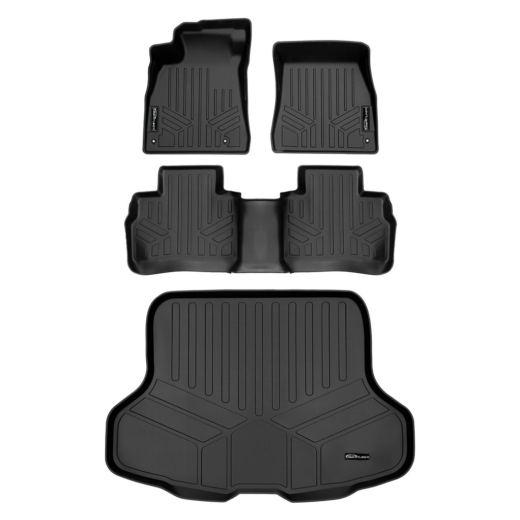 SMARTLINER Custom Fit Floor Mats 2 Rows and Cargo Liner Set Black Compatible With 2022-2023 Nissan Sentra (SA0606/B0605/D0605)