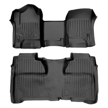 Load image into Gallery viewer, SMARTLINER Custom Fit Floor Mats 2 Row Liner Set Black Compatible With Crew Cab 2014-2018 Silverado/Sierra 1500 - 2015-2019 2500/3500 HD (SA0226/B0136)