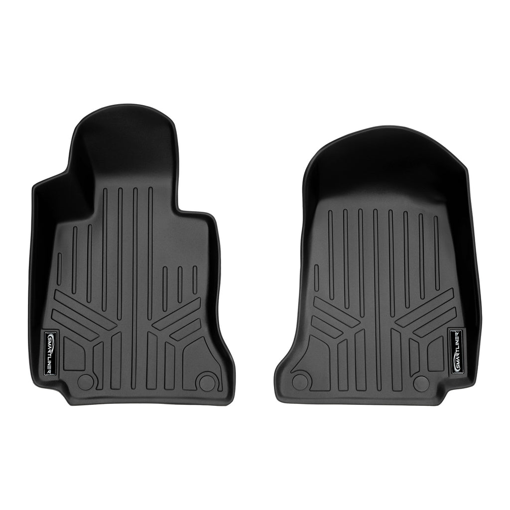 SMARTLINER Custom Fit Floor Mats 1st Row Liner Set Black Compatible With 2015-2021 Mercedes Benz C Class Sedan Only (SA0165)