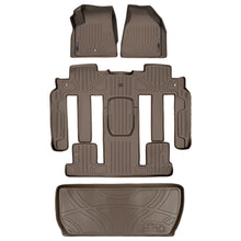 Load image into Gallery viewer, SMARTLINER Custom Floor Mats 3 Rows and Cargo Liner Behind 3rd Row Set Tan Compatible With Traverse / Enclave with 2nd Row Bucket Seats (SA1043/B1044/D1044)