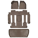 SMARTLINER Custom Floor Mats 3 Rows and Cargo Liner Behind 3rd Row Set Tan Compatible With Traverse / Enclave with 2nd Row Bucket Seats (SA1043/B1044/D1044)