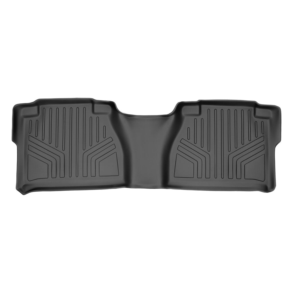 SMARTLINER Custom Fit Floor Mats 2nd Row Liner Black Compatible With 2007-2013 Toyota Tundra Double Cab (SB0041)