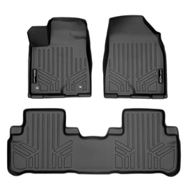 SMARTLINER Custom Fit Floor Mats 2 Row Liner Set Black Compatible With 2014-2019 Toyota Highlander - All Models (SA0152/B0152)