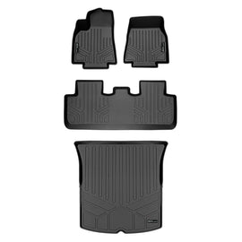 SMARTLINER All Weather Protection Custom Fit 2 Rows Floor Liners & Cargo Liner Behind 2nd Row Set Compatible With 2020-2023 Tesla Model Y (SA0529/B0529/D0529)