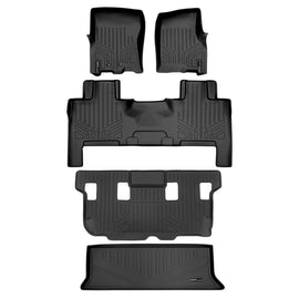 SMARTLINER Floor Mats Cargo Liner Behind 3rd Row Set Compatible With 2011-2017 Expedition / Navigator with 2nd Row Bench Seat or Console (SA0183/B0183/C0183/E0183)