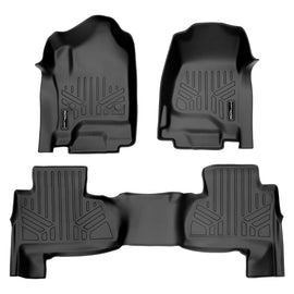 SMARTLINER Custom Floor Mats 2 Row Liner Set Black Compatible With 2015-2019 Chevrolet Suburban / GMC Yukon XL (SA0136/B0221)