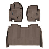 SMARTLINER Custom Fit 2 Row Tan Floor Mat Liner Set Compatible With 2022-2023 Ford F-150 Lightning (SA1167/B1167-R)