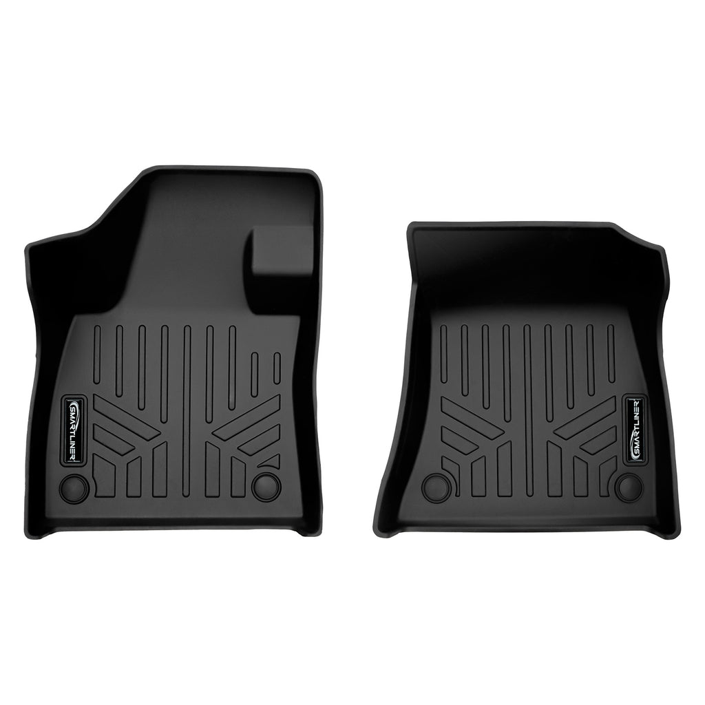 SMARTLINER Custom Fit All Weather 1st Row Black Floor Mat Liner Set Compatible With 2022-2024 Infiniti QX55/2019-2022 QX50 (SA0587)
