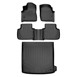 SMARTLINER Custom Fit All Weather Protection Black 2 Row Floor Liners & Cargo Liner behind the 2nd Row Seats Compatible With 2019-2025 Audi Q8/SQ8 (SA0364/B0364/D0437)