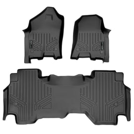 SMARTLINER Custom Fit Floor Mats 2 Row Liner Set Black Compatible With 2019-2022 Ram 1500 Quad Cab without Rear Underseat Storage Box (SA0369/B0370)