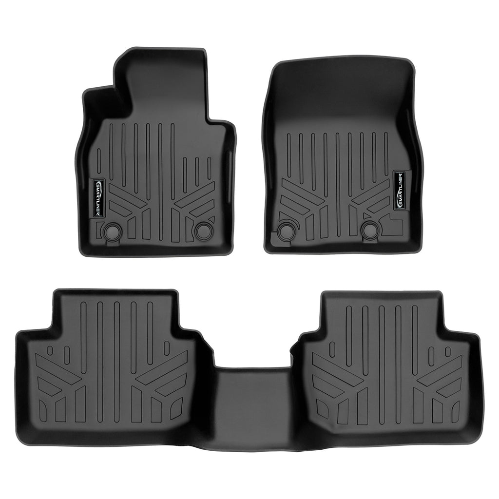 SMARTLINER Custom Fit All Weather 2 Row Black Floor Mat Liners Set Compatible With 2020-2023 Mazda CX-30 (SA0503/B0503)