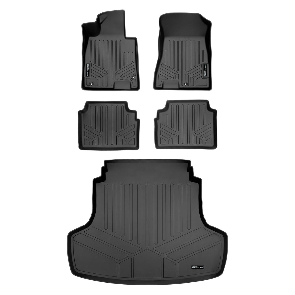 SMARTLINER Custom Floor Mats and Cargo Liner Set Black Compatible With 2021-2023 Kia K5 (SA0491/B0551/D0491)