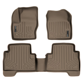 SMARTLINER Custom Fit All Weather Protection Tan 2 Row Floor Liners Compatible With 2013-2019 Ford Escape (SA1115/B1115)