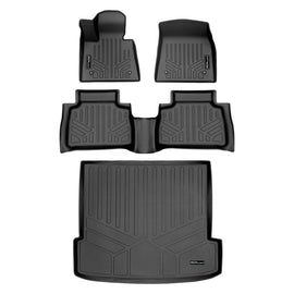 SMARTLINER All Weather Custom Fit Floor Mats 2 Rows and Cargo Liner Behind 2nd Row Set Black Compatible With 2020-2024 BMW X6 (SA0420/B0497/D0497)