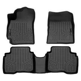 SMARTLINER Custom Fit All Weather Black 2 Row Floor Mat Liner Set Compatible With 2021-2024 Hyundai Elantra (SA0538/B0645)