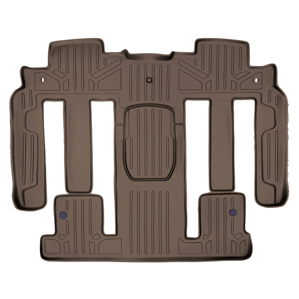 SMARTLINER Custom Floor Mats 2nd and 3rd Row Liner Tan Compatible With Traverse / Enclave / Acadia / Outlook (SB1044)