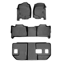 SMARTLINER Custom Fit Floor Mats 3 Row Liner Set Grey Compatible With 2007-2014 Chevrolet Suburban / GMC Yukon XL and Denali XL (SA2015/B2015/C2015)