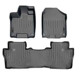 SMARTLINER Custom Fit Floor Mats 2 Row Liner Set Grey Compatible With 2016-2022 Honda Pilot (SA2200/B2200)