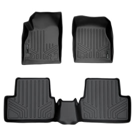 Smartliner Custom Floor Mats 2 Row Liner Set Black Compatible With 2011-2015 Chevrolet Cruze / 2016 Cruze Limited (SA0098/B0098)