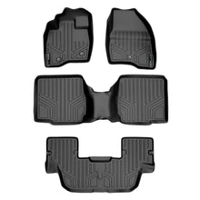 Load image into Gallery viewer, SMARTLINER Custom Fit Floor Mats 3 Row Liner Set Black Compatible With 2017-2019 Ford Explorer with 2nd Row Center Console (SA0245/B0109/C0082)