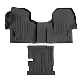 SMARTLINER Custom Fit All Weather Black 1st Row & Center Aisle Liner Compatible With 2019-2023 Mercedes-Benz Sprinter with 1st Row Bucket Seats (SA0613/F0613)