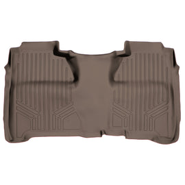 SMARTLINER Custom Fit Floor Mats 2nd Row Liner Tan Compatible With Crew Cab 2014-2018 Silverado/Sierra 1500 - 2015-2019 2500/3500 HD (SB1136)