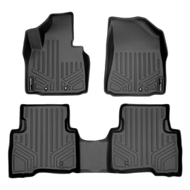 SMARTLINER Custom Fit Floor Mats 2 Row Liner Set Black Compatible With 2014-2015 Kia Sorento - All Models (SA0135/B0135)
