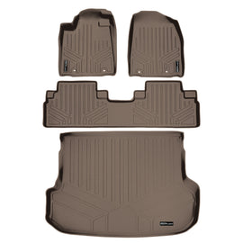 SMARTLINER Custom Fit Floor Mats 2 Rows and Cargo Liner Set Tan Compatible With 2013-2015 Lexus RX350/RX450h (SA1117/B1049/D1222)