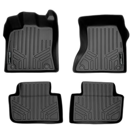 SMARTLINER Custom Fit Floor Mats 2 Row Liner Set Black Compatible With 2014-2021 Porsche Macan - All Models (SA0214/B0215)