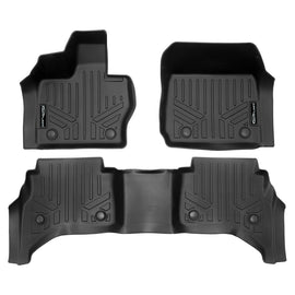 SMARTLINER All Weather Protection Custom Fit Black 2 Row Floor Mat Liner Set Compatible With 2023-2024 Land Rover|Range Rover Sport (SA0703/B0703-R)