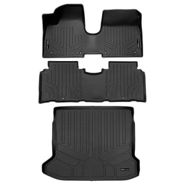SMARTLINER Custom Fit All Weather 2 Row Floor Mats & Cargo Liner Set Black Compatible With 2022-2024 Hyundai IONIQ 5 (SA0601/B0620/D0601)