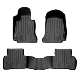 SMARTLINER Custom Fit Floor Mats 2 Row Liner Set Black Compatible With 2015-2021 Mercedes Benz C Class Sedan Only (SA0165/B0165)