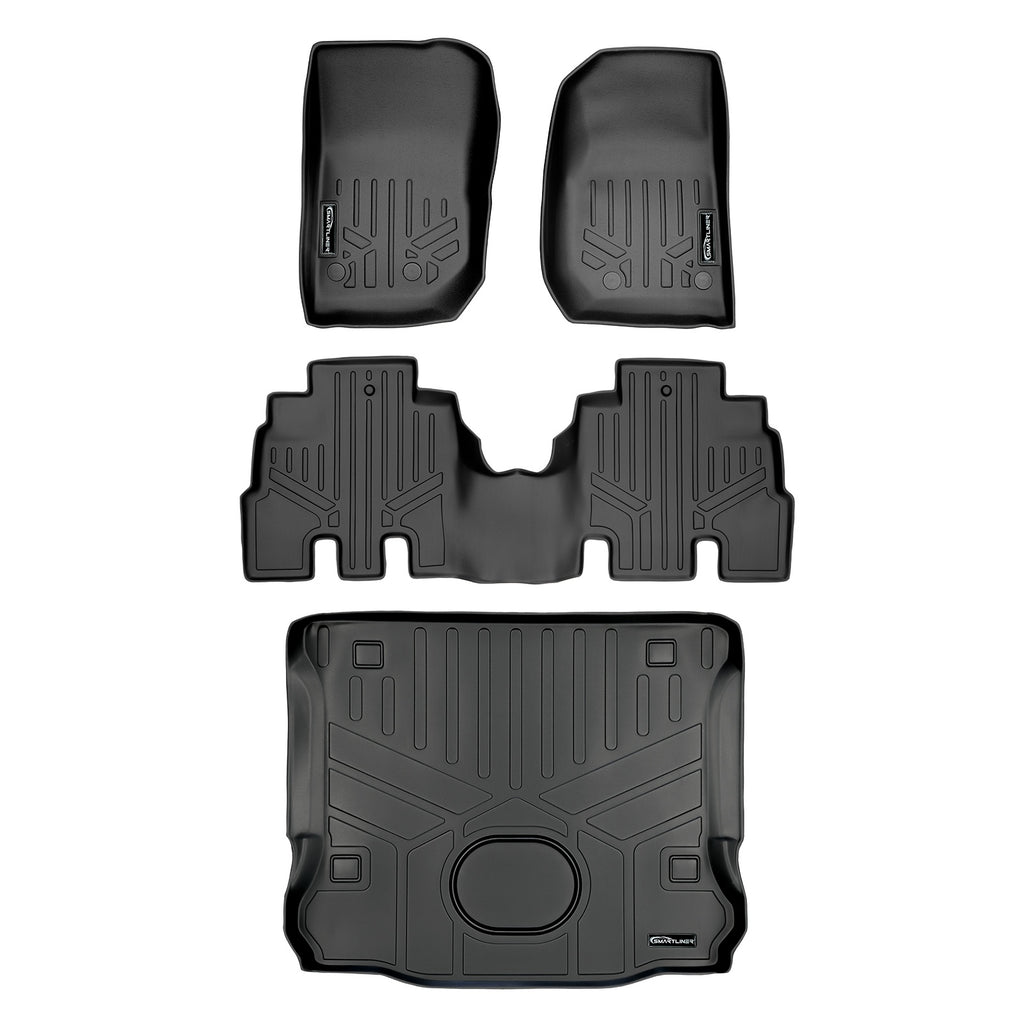 SMARTLINER Custom Fit Floor Mats and Cargo Liner Black Compatible With 2015-2018 Jeep Wrangler Unlimited (SA0194/B0194/D0194)