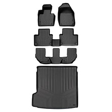 Load image into Gallery viewer, SMARTLINER Floor Mats 3 Rows and Cargo Liner Behind 2nd Row Set Black Compatible With 2016-2023 Volvo XC90 (SA0223/B0611/C0223/D0223)