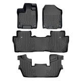 SMARTLINER Custom Fit Floor Mats 3 Row Liner Set Black Compatible With 2016-2022 Honda Pilot 7 Passenger Model (SA0200/B0200/C0219)