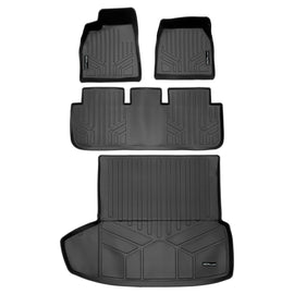 SMARTLINER All Weather Protection Custom Fit Black 2 Row Floor Mats and Cargo Liner Set Behind the 2nd Row Compatible With 2020-2023 Tesla Model S (SA0729/B0729/D0729)