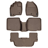 SMARTLINER Custom Fit Floor Mats 3 Row Liner Set Tan Compatible With 2017-2019 Ford Explorer without 2nd Row Center Console (SA1245/B1082/C1082)