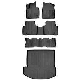 SMARTLINER Custom Floor Mats - Cargo Liner Behind 2nd Row Set Black Compatible With 2013-18 Santa Fe with 3rd Row Seat / 2019 Santa Fe XL (SA0114/B0114/C0114/D0143)