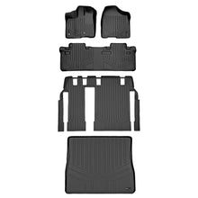 Load image into Gallery viewer, SMARTLINER Custom Floor Mats 3 Rows and Cargo Liner Behind 2nd Row Set Black Compatible With 2013-2020 Toyota Sienna 8 Passenger Model (SA0128/B0083/C0229/D0083)