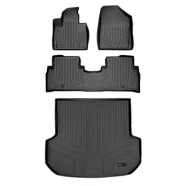 SMARTLINER Custom Fit Floor Mats 2 Rows and Cargo Liner Set Black Compatible With 2016-2018 Kia Sorento 5 Passenger Model Only (SA0191/B0191/D0209)